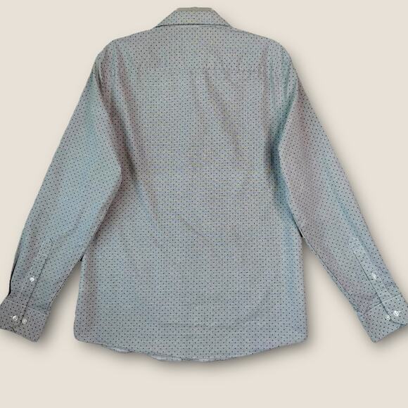 Geoffrey Beene Long Sleeve Button Up Slim Fit Shirt Stretch Mens M Dotted Gray - Picture 2 of 10